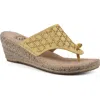 White Mountain Footwear Beaux Espadrille Wedge Sandal In Limoncello/smooth