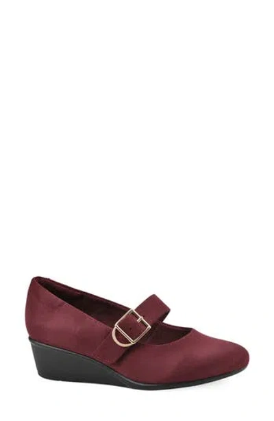 White Mountain Footwear Bolford Wedge Pump In Burgundy/ Fabric