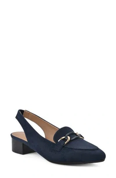 White Mountain Footwear Boreal Slingback Mule In Navy/fabric