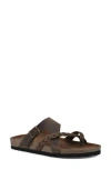 White Mountain Footwear Braided Strappy Slide Sandal In Brown