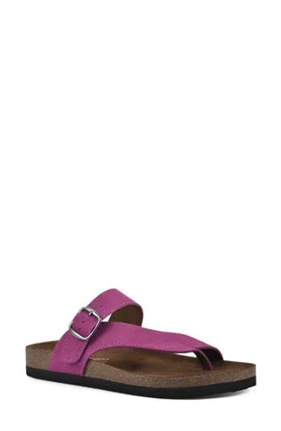 White Mountain Footwear Carly Leather Footbed Sandal In Purple Rain/suede