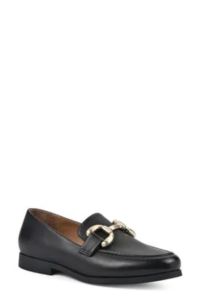 White Mountain Footwear Cassino Buckle Loafer In Black/leather