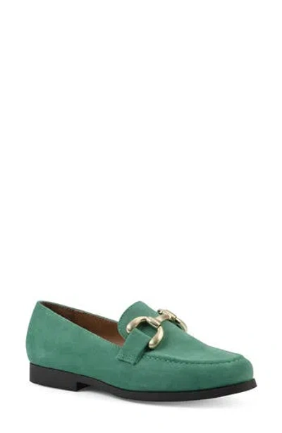 White Mountain Footwear Cassino Buckle Loafer In Classic.green/suede
