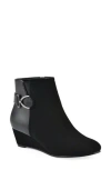 White Mountain Footwear Chaise Wedge Bootie In Black