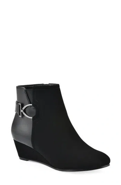 White Mountain Footwear Chaise Wedge Bootie In Black