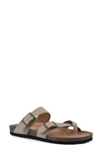 White Mountain Footwear Gracie Double Buckle Sandal In Sandal Wood/suede