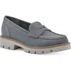 White Mountain Footwear Gunner Lug Sole Platform Loafer In Blue Raspberry Suede