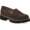 White Mountain Footwear Gunner Lug Sole Platform Loafer In Brown