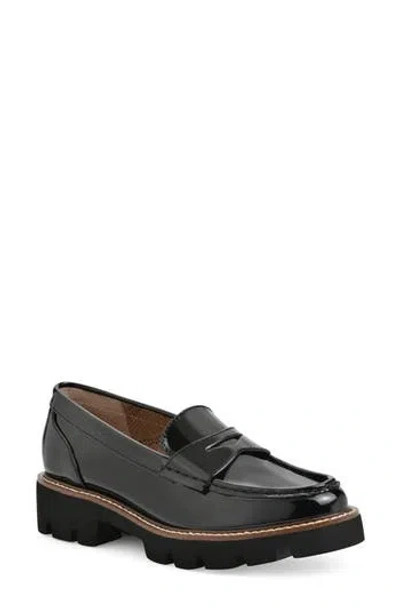 White Mountain Footwear Gunner Lug Sole Platform Penny Loafer In Black