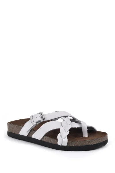 White Mountain Footwear Harrington Leather Footbed Sandal In White/leather