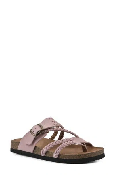 White Mountain Footwear Hayleigh Braided Leather Footbed Sandal In Blush/suede