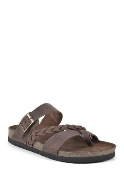 White Mountain Footwear Hazy Leather Footbed Sandal In Brown/leather