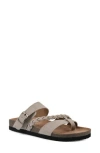 White Mountain Footwear Hazy Leather Footbed Sandal In Sandal Wood/suede