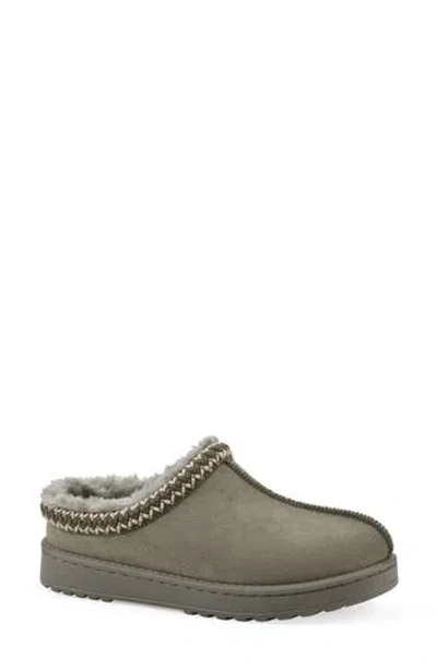 White Mountain Footwear Icebin Faux Shearling Lined Clog Slipper In Gray