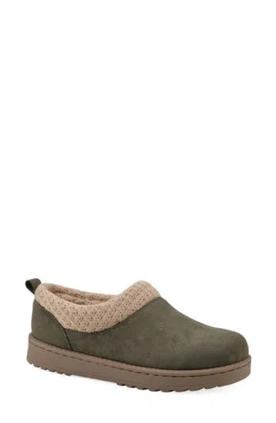 White Mountain Footwear Iceboat Slip-on Clog In Olive/ Fabric
