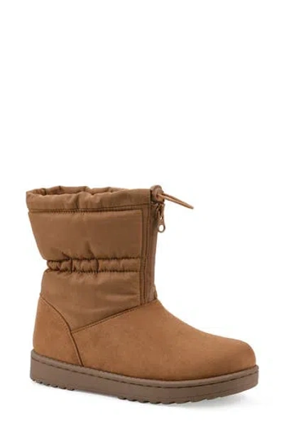 White Mountain Footwear Issy Faux Fur Lined Bootie In Chestnut/ Fabric