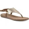 White Mountain Footwear London T-strap Sandal In Gold/smooth