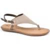 White Mountain Footwear London T-strap Sandal In Taupe/hc Smooth