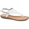 White Mountain Footwear London T-strap Sandal In White/tumbled Sm