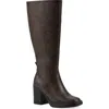 White Mountain Footwear Mackle Tall Shaft Block Heel Boot In Brown