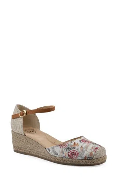 White Mountain Footwear Maintain Espadrille Wedge Sandal In Pink Fabric