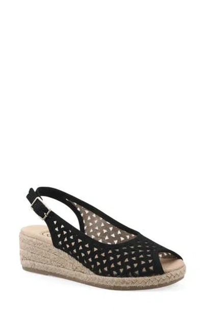 White Mountain Footwear Maize Ii Espadrille Wedge Sandal In Black