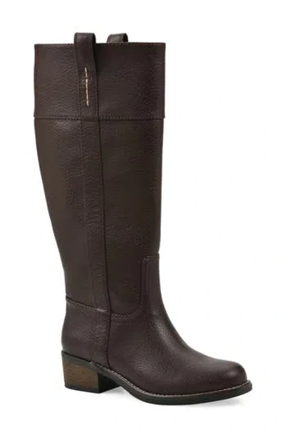 White Mountain Footwear Merrier Western Tall Shaft Faux Leather Boot In Brown