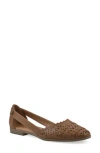 White Mountain Footwear Nobler Laser Cut Sandal In Tan Smooth