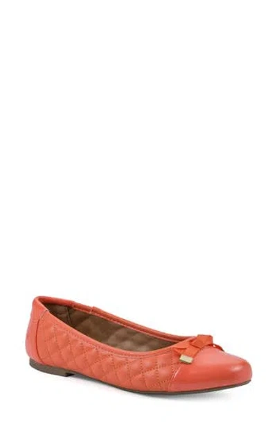 White Mountain Footwear Seaglass Quilted Ballet Flat In Aperol Spritz/smooth