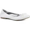 White Mountain Footwear Sunnyside Ii Ballet Flat In White/white/patent