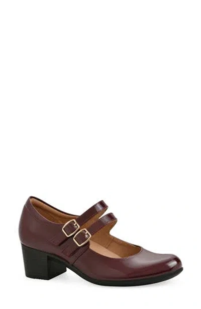 White Mountain Footwear Tristin Block Heel Pump In Dark Red/ Patent