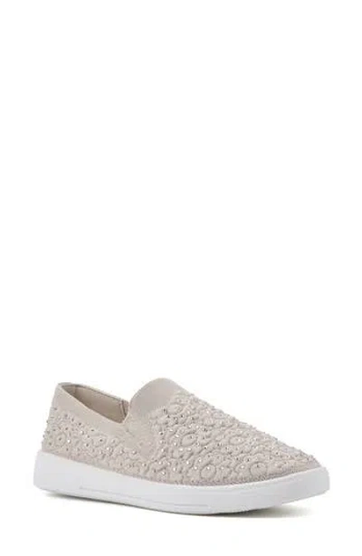 White Mountain Footwear Unit Knit Slip-on Sneaker In Taupe/fabric