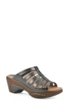 White Mountain Footwear Valencia Wedge Sandal In Pewter Metallic Smooth