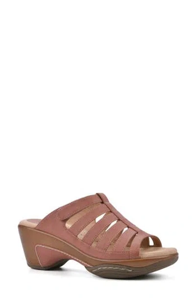 White Mountain Footwear Valencia Wedge Sandal In Rosewood Burnished