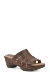 White Mountain Footwear Valora Wedge Sandal In Brown Woven
