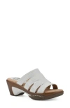 White Mountain Footwear Valora Wedge Sandal In White Woven
