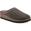 White Mountain Footwear White Mountain Bundle Up Topstitched Faux Shearling Lined Mule Slipper In Brown Fabric