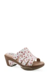 White Mountain Footwear White Mountain Valora Wedge Sandal In Cherry/ Print/ Smooth