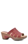 White Mountain Footwear White Mountain Valora Wedge Sandal In Red/woven