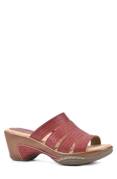 White Mountain Footwear White Mountain Valora Wedge Sandal In Red/woven