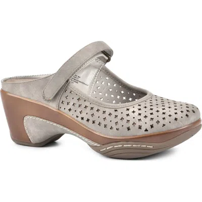 White Mountain Footwear White Mountain Vinto Mary Jane Mule In Taupe/suede Smooth