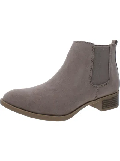 White Mountain Gabby Womens Faux Suede Almond Toe Chelsea Boots In Grey