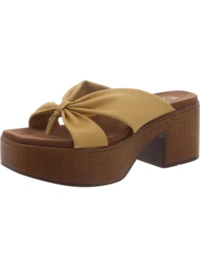 White Mountain Glamming Womens Faux Leather Casual Slide Sandals In Yellow