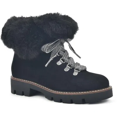 White Mountain Glamorous Womens Faux Leather Faux Fur Combat & Lace-up Boots In Multi