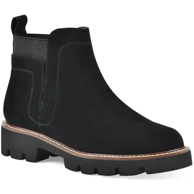 White Mountain Glassie Womens Solid Suede Chelsea Boots In Black Suede