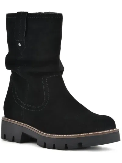 White Mountain Glean Womens Suede Block Heel Ankle Boots In Multi