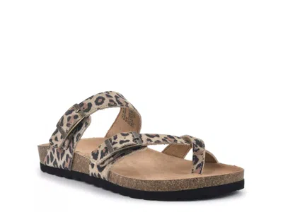 White Mountain Gracie Slide Sandal In Animal Print