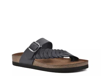 White Mountain Happier Wedge Sandal In Blue