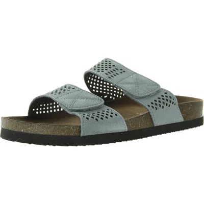 White Mountain Hawkbill Footbed Sandals In Blue Raspberry Leather