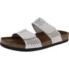 White Mountain Hawkbill Womens Embossed Faux Suede Slide Sandals In Multi